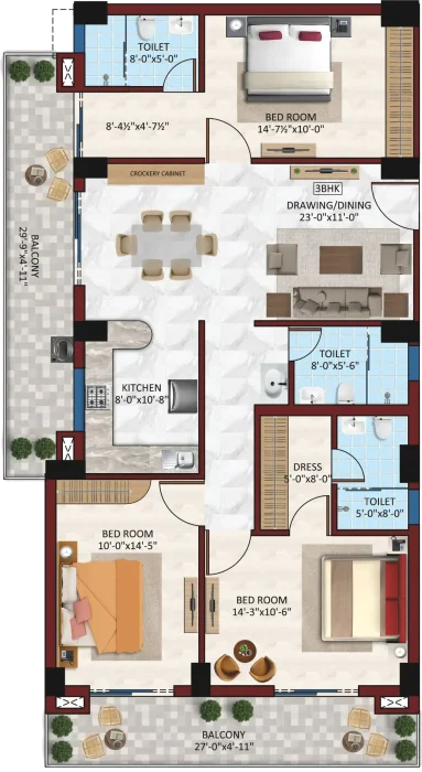 3bhk Type 1